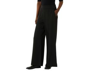 Jogger Pants COMMA, Damen, Gr. 40, N-Gr, schwarz, Web, Obermaterial: 97% Polyester, 3% Elasthan, unifarben, regular fit lang, Hosen, mit weitem Bein, Sommerhose (86162856-40) schwarz