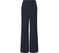 Jogger Pants COMMA, Damen, Gr. 44, N-Gr, navy, Web, Obermaterial: 97% Polyester, 3% Elasthan, unifarben, regular fit lang, Hosen, mit weitem Bein, Sommerhose (15079852-44) navy