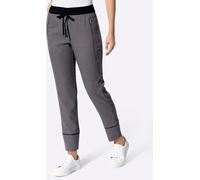 Jogger Pants HEINE, Damen, Gr. 34, Normalgrößen, grau (marine, bleu, gemustert), 65% Polyester, 33% Viskose, 2% Elasthan, Hahnentrittmuster, gemustert, Hosen (18449906-34) marine, bleu, gemustert