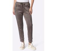 Jogger Pants HEINE, Damen, Gr. 38, Normalgrößen, dunkeltaupe, 90% Polyester, 10% Elasthan, unifarben, Hosen (32206434-38) dunkeltaupe