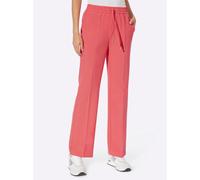 Jogger Pants HEINE, Damen, Gr. 48, Normalgrößen, pink (grapefruit), 77% Polyester, 20% Viskose, 3% Elasthan, unifarben, lang, Hosen (91057261-48) grapefruit