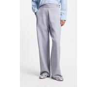 Jogger Pants HUGO BLUE "Nuwaist", Damen, Gr. XL (42), N-Gr, open grau 064, Sweatware, Obermaterial: 100% Baumwolle, unifarben, weit lang, Hosen, mit Raw Cut Hem, weites Bein (49893643-XL) open grau 06