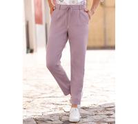 Jogger Pants INSPIRATIONEN, Damen, Gr. 20, Kurzgrößen, rosa (mauve), 58% Viskose, 36% Polyamid, 6% Elasthan, unifarben, Hosen (40961514-20) mauve