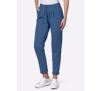 Jogger Pants INSPIRATIONEN, Damen, Gr. 22, Kurzgrößen, blau (jeansblau), 58% Viskose, 36% Polyamid, 6% Elasthan, unifarben, Hosen (70027242-22) jeansblau