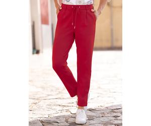 Jogger Pants INSPIRATIONEN, Damen, Gr. 38, Normalgrößen, rot, 58% Viskose, 36% Polyamid, 6% Elasthan, unifarben, Hosen (26757327-38) rot