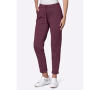 Jogger Pants INSPIRATIONEN, Damen, Gr. 38, Normalgrößen, rot (burgund), 58% Viskose, 36% Polyamid, 6% Elasthan, unifarben, lang, Hosen (24526121-38) burgund