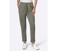 Jogger Pants INSPIRATIONEN, Damen, Gr. 44, Normalgrößen, grün (khaki), 58% Viskose, 36% Polyamid, 6% Elasthan, unifarben, Hosen (69636528-44) khaki