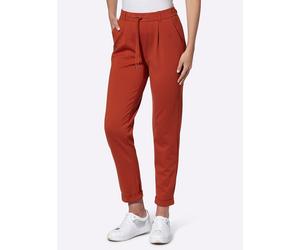 Jogger Pants INSPIRATIONEN, Damen, Gr. 46, Normalgrößen, rot (rostrot), 58% Viskose, 36% Polyamid, 6% Elasthan, unifarben, Hosen (16765414-46) rostrot