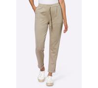 Jogger Pants INSPIRATIONEN, Damen, Gr. 52, Normalgrößen, beige, 58% Viskose, 36% Polyamid, 6% Elasthan, unifarben, Hosen (38528004-52) beige