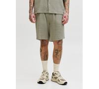 Jogger Pants JACK & JONES "JPSTJAIDEN PATRAS JOGGER SHORT REG", Herren, Gr. S, N-Gr, beige (seagrass), Web, Obermaterial: 100% Baumwolle, unifarben, relaxed fit knielang, Hosen (57789016-S) seagrass