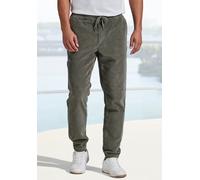 Jogger Pants JOHN DEVIN röße 5XL - elastische Cordhose", Herren, Gr. M (48/50), N-Gr, grau (salbei), Cord, Obermaterial: 98% Baumwolle, 2% Elasthan, unifarben, bequem lang, Hosen, Jogg Pants aus