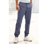 Jogger Pants JOHN DEVIN "Jogg Pants", Herren, Gr. S (44/46), N-Gr, blau (graublau), Web, Obermaterial: 97% Baumwolle, 3% Elasthan, unifarben, bequem lang, Hosen, aus elastischer Baumwoll-Qualität (242