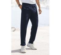 Jogger Pants JOHN DEVIN "Jogg Pants", Herren, Gr. S (44/46), N-Gr, blau (navy), Stoff, Obermaterial: 83% Polyester, 13% Viskose, 4% Elasthan, unifarben, bequem lang, Hosen, Umschlag am Beinabschluss,
