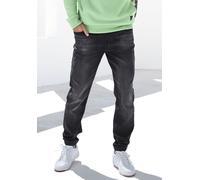 Jogger Pants JOHN DEVIN "Jogg Pants", Herren, Gr. S (44/46), N-Gr, schwarz (schwarz, denim), Jeans, Obermaterial: 65% Baumwolle, 33% Polyester, 2% Elasthan, Destroyed-Effekte, bequem lang, Hosen Schlu