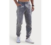 Jogger Pants JOHN DEVIN "Jogg Pants", Herren, Gr. XL (56/58), N-Gr, grau (grau, denim), Jeans, Obermaterial: 65% Baumwolle, 33% Polyester, 2% Elasthan, unifarben, bequem lang, Hosen Schlupfjeans, Jogg