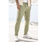 Jogger Pants JOHN DEVIN "Jogg Pants", Herren, Gr. XL (56/58), N-Gr, grün (hellgrün), Stoff, Obermaterial: 83% Polyester, 13% Viskose, 4% Elasthan, unifarben, bequem lang, Hosen, Umschlag am Beinabschl