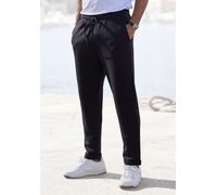 Jogger Pants JOHN DEVIN "Jogg Pants, Schlupfhose", Herren, Gr. XL (56/58), N-Gr, schwarz, Piqué, Obermaterial: 83% Polyester, 13% Viskose, 4% Elasthan, unifarben, bequem lang, Hosen, Umschlag am Beina