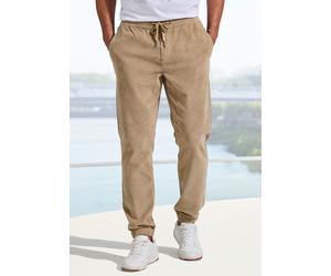 Jogger Pants JOHN DEVIN röße 5XL - elastische Cordhose", Herren, Gr. 3XL (64/66), N-Gr, camel, Cord, Obermaterial: 98% Baumwolle, 2% Elasthan, unifarben, bequem lang, Hosen, Jogg Pants aus Cord-