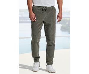Jogger Pants JOHN DEVIN röße 5XL - elastische Cordhose", Herren, Gr. S (44/46), N-Gr, grau (salbei), Cord, Obermaterial: 98% Baumwolle, 2% Elasthan, unifarben, bequem lang, Hosen, Jogg Pants aus
