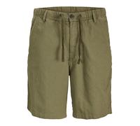 Jogger Pants "JPSTJAIDEN HYBRID BONDI JOG SHORT PLS", Herren, Gr. 46 (6XL), N-Gr, grün (deep lichen grün), angeraute Sweatware, Obermaterial: 80% Baumwolle, 20% Leinen, JACK & JONES PLUSSIZE, unifarbe