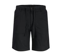 Jogger Pants "JPSTJAIDEN HYBRID BONDI JOG SHORT PLS", Herren, Gr. 48 (7XL), N-Gr, schwarz, angeraute Sweatware, Obermaterial: 80% Baumwolle, 20% Leinen, JACK & JONES PLUSSIZE, unifarben, relaxed fit k