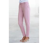 Jogger Pants LASCANA, Damen, Gr. 46, N-Gr, rosa (altrosa), Sweatware, Obermaterial: 70% Viskose, 25% Polyamid, 5% Elasthan, unifarben, Basic schmal knöchelfrei, Hosen Jogger Pants, mit elastischem Bun