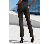 Jogger Pants LASCANA "klassische schmale Form", Damen, Gr. 44/46, N-Gr, blau (schwarz gestreift), Obermaterial: 74% Polyester, 21% Viskose, 5% Elasthan, Jacquardmuster, Nadelstreifen, Basic, lang, Hos