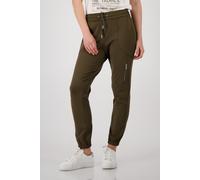 Jogger Pants MONARI "Hose Jill Basic", Damen, Gr. 42, N-Gr, olive, Web, Obermaterial: 90% Polyester, 10% Elasthan, unifarben, regular fit lang, Hosen, Regular fit mit Reißverschlusstasche (88341322-42