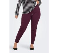 Jogger Pants ONLY CARMAKOMA "CARGOLDTRASH LIFE CLASSIC PANT NOOS", Damen, Gr. 44, Länge 32, lila (port royale), Milano Rib, Obermaterial: 63% Viskose, 32% Nylon, 5% Elasthan, unifarben, gerade, unten