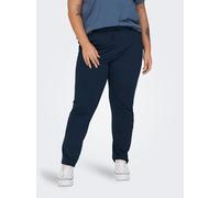 Jogger Pants ONLY CARMAKOMA "CARGOLDTRASH LIFE CLASSIC PANT NOOS", Damen, Gr. 48, Länge 32, blau (night sky), Milano Rib, Obermaterial: 63% Viskose, 32% Nylon, 5% Elasthan, unifarben, gerade, unten sc