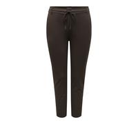 Jogger Pants ONLY CARMAKOMA "CARGOLDTRASH LIFE CLASSIC PANT NOOS", Damen, Gr. 50, Länge 32, braun (delicioso), Milano Rib, Obermaterial: 63% Viskose, 32% Nylon, 5% Elasthan, unifarben, gerade, unten s