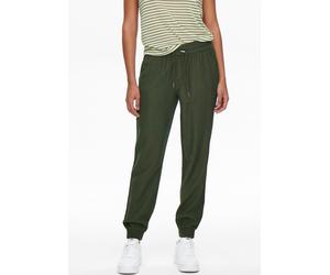 Jogger Pants ONLY "ONLKELDA-EMERY MW PULL-UP PANTS", Damen, Gr. 36 (S), Länge 30, grape leaf, Web, Obermaterial: 92% Viskose, 8% Polyester, normal, Hosen Jogger Pants, Topseller (86150022-36)