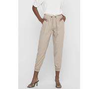 Jogger Pants ONLY "ONLKELDA-EMERY MW PULL-UP PANTS", Damen, Gr. 36 (S), Länge 30, humus, Web, Obermaterial: 92% Viskose, 8% Polyester, normal, Hosen (48290536-36) humus