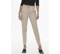 Jogger Pants ONLY "ONLPOPTRASH - Joggerhose mit Tunnelzugbund und Stretch", Damen, Gr. M (38), Länge 34, pure cashmere, Milano Rib, Obermaterial: 63% Viskose, 32% Nylon, 5% Elasthan, unifarben, gerade