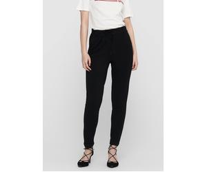 Jogger Pants ONLY "ONLPOPTRASH - Joggerhose mit Tunnelzugbund und Stretch", Damen, Gr. S (36), Länge 34, schwarz, Milano Rib, Obermaterial: 63% Viskose (LENZING™ ECOVERO™), 32% Nylon, 5% Elasthan, ger