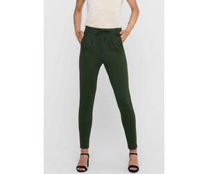 Jogger Pants ONLY "ONLPOPTRASH - Joggerhose mit Tunnelzugbund und Stretch", Damen, Gr. XL (42), Länge 30, grün (peat), Milano Rib, Obermaterial: 63% Viskose, 32% Nylon, 5% Elasthan, unifarben, gerade,