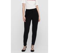 Jogger Pants ONLY "ONLPOPTRASH - Joggerhose mit Tunnelzugbund und Stretch", Damen, Gr. XL (42), Länge 34, schwarz, Milano Rib, Obermaterial: 63% Viskose (LENZING™ ECOVERO™), 32% Nylon, 5% Elasthan, ge