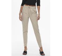 Jogger Pants ONLY "ONLPOPTRASH LIFE EASY COL PANT PNT NOOS", Damen, Gr. L (40), Länge 32, beige (pure cashmere), Milano Rib, Obermaterial: 63% Viskose, 32% Nylon, 5% Elasthan, unifarben, regular fit l