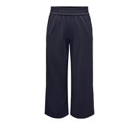 Jogger Pants ONLY "ONLPOPTRASH-SUKI LIFE MW CULOTTE PNT", Damen, Gr. XS (34), N-Gr, blau (night sky), Milano Rib, Obermaterial: 63% Viskose, 32% Nylon, 5% Elasthan, unifarben, regular fit knöchelfrei,