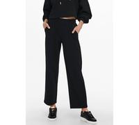 Jogger Pants ONLY "ONLPOPTRASH-SUKI LIFE MW PANT PNT", Damen, Gr. L (40), Länge 34, schwarz, Sweatware, Obermaterial: 63% Viskose (LENZING™ ECOVERO™), 32% Nylon, 5% Elasthan, unifarben, knöchellang, H