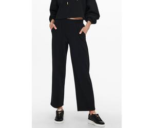 Jogger Pants ONLY "ONLPOPTRASH-SUKI LIFE MW PANT PNT", Damen, Gr. L (40), Länge 34, schwarz, Sweatware, Obermaterial: 63% Viskose (LENZING™ ECOVERO™), 32% Nylon, 5% Elasthan, unifarben, knöchellang, H