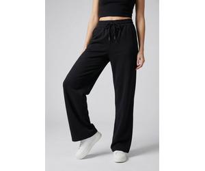 Jogger Pants ONLY "ONLPOPTRASH-TADIA MW X-WIDE PNT", Damen, Gr. XL (42), Länge 32, schwarz, Milano Rib, Obermaterial: 63% Viskose, 33% Polyester, 4% Elasthan, unifarben, regular fit normal, Hosen (222