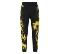 Jogger Pants PLEIN SPORT "Splash", Herren, Gr. M, US-Größen, gelb (02, schwarz), Obermaterial: 13% Polyester, 87% Baumwolle. Strick: 98% Baumwolle, 2% Elasthan, Hosen (39898458-M) 02, schwarz