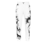 Jogger Pants PLEIN SPORT "Splash", Herren, Gr. XL, US-Größen, schwarz-weiß (01, weiß), Obermaterial: 13% Polyester, 87% Baumwolle. Strick: 98% Baumwolle, 2% Elasthan, Hosen (46521468-XL) 01, weiß