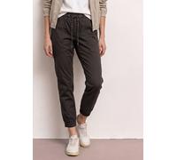 Jogger Pants STREET ONE, Damen, Gr. 36, Länge 28, espresso braun, Web, 97% Baumwolle, 3% Elasthan, unifarben, loose fit knöchelfrei, Hosen, aus Baumwolle mit Stretchanteil (91416910-36) espresso braun