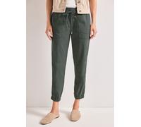 Jogger Pants STREET ONE, Damen, Gr. 38, Länge 28, grün (cilantro grün), Web, 98% Baumwolle, 2% Elasthan, unifarben, loose fit knöchelfrei, Hosen, aus Baumwolle mit Stretchanteil (28946666-38) cilantro