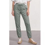 Jogger Pants STREET ONE, Damen, Gr. 38, Länge 28, grün (schwarz mint grün), Web, 97% Baumwolle, 3% Elasthan, unifarben, loose fit knöchelfrei, Hosen, aus Baumwolle mit Stretchanteil (89611058-38) schw