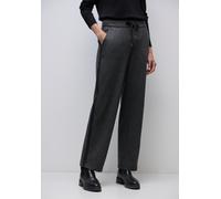 Jogger Pants STREET ONE, Damen, Gr. 38, Länge 30, grau (schwarz), Stoff, 61% Viskose, 25% Polyamid, 9% Polyester, 5% Elasthan, unifarben, comfort fit lang, Hosen, High Waist (21204019-38) schwarz