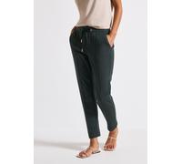Jogger Pants STREET ONE, Damen, Gr. 42, Länge 28, grün (pine grove grün), Web, 52% Baumwolle, 41% Polyester, 7% Elasthan, unifarben, loose fit knöchelfrei, Hosen, Middle Waist (25262842-42) pine grove