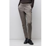 Jogger Pants STREET ONE, Damen, Gr. 42, Länge 30, beige (schwarzest braun), Web, 61% Baumwolle, 37% Polyester, 2% Elasthan, unifarben, comfort fit normal, Hosen, im Loose Fit (50892568-42) schwarzest 